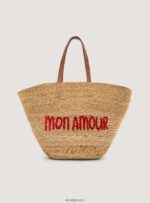 αξεσουάρ Alcott τσάντα raffia με κέντημα σύνθετο 2 γυναίκες RRJDJ4237