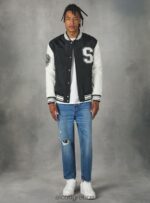 είδη ένδυσης Alcott Bomber jacket κολεγιακού τύπου με ανακυκλωμένη επένδυση bk1 μαύρο άνδρες RRJDJ4819 - Image 2