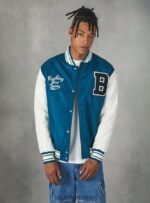είδη ένδυσης Alcott Bomber jacket κολεγιακού τύπου με ανακυκλωμένη επένδυση bk1 μαύρο άνδρες RRJDJ4752 - Image 3