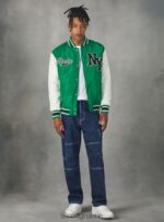 είδη ένδυσης Alcott Bomber jacket κολεγιακού τύπου με ανακυκλωμένη επένδυση bk1 μαύρο άνδρες RRJDJ41055 - Image 4