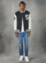 είδη ένδυσης Alcott Bomber jacket κολεγιακού τύπου με ανακυκλωμένη επένδυση bk1 μαύρο άνδρες RRJDJ4819
