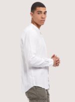 είδη ένδυσης Alcott camicia 100% lino collo coreano az3 γαλάζιο φως άνδρες RRJDJ4722 - Image 3