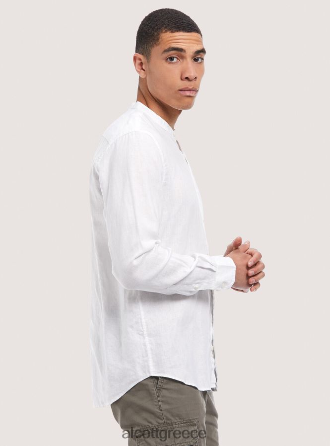 είδη ένδυσης Alcott camicia 100% lino collo coreano az3 γαλάζιο φως άνδρες RRJDJ4722 - Image 3