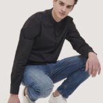 είδη ένδυσης Alcott camicia a maniche lunghe con collo coreano άσπρο άνδρες RRJDJ4807
