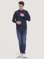 είδη ένδυσης Alcott camicia a maniche lunghe con collo coreano άσπρο άνδρες RRJDJ4808 - Image 3