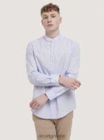 είδη ένδυσης Alcott camicia a maniche lunghe con collo coreano άσπρο άνδρες RRJDJ4992 - Image 3