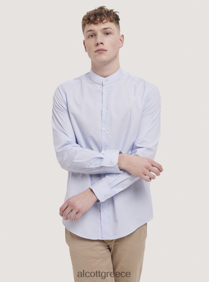 είδη ένδυσης Alcott camicia a maniche lunghe con collo coreano άσπρο άνδρες RRJDJ4992 - Image 3