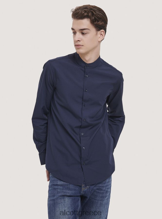 είδη ένδυσης Alcott camicia a maniche lunghe con collo coreano άσπρο άνδρες RRJDJ4808 - Image 4