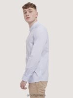 είδη ένδυσης Alcott camicia a maniche lunghe con collo coreano άσπρο άνδρες RRJDJ4992 - Image 4