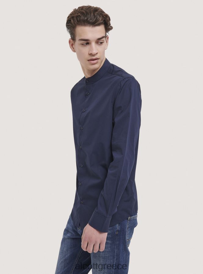 είδη ένδυσης Alcott camicia a maniche lunghe con collo coreano άσπρο άνδρες RRJDJ4808 - Image 5