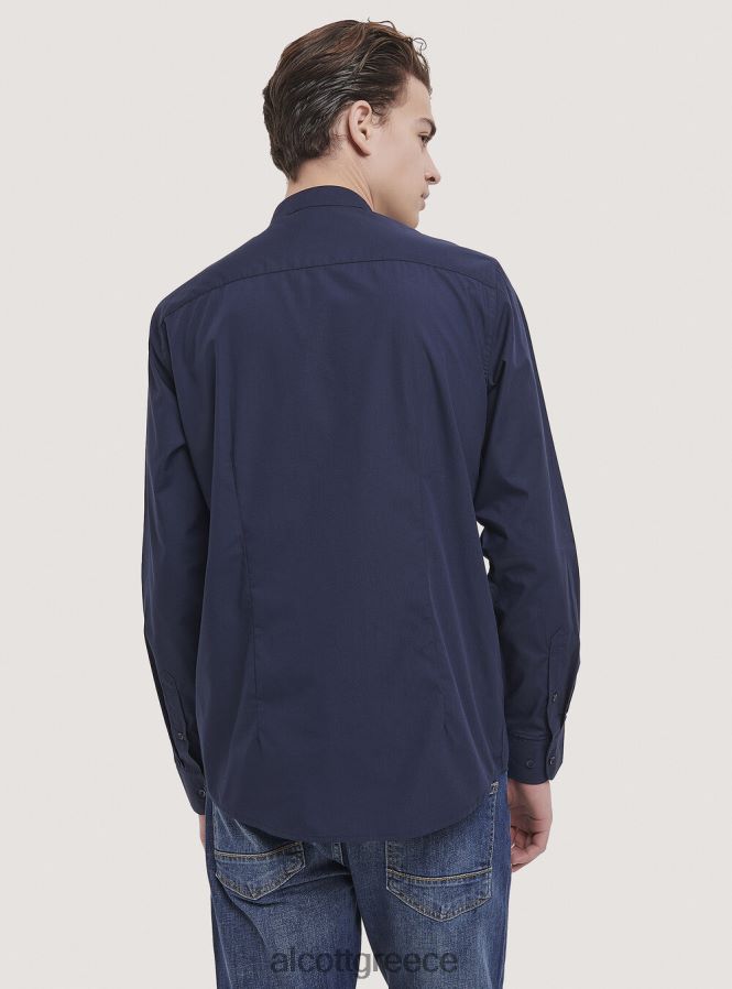 είδη ένδυσης Alcott camicia a maniche lunghe con collo coreano άσπρο άνδρες RRJDJ4808 - Image 6