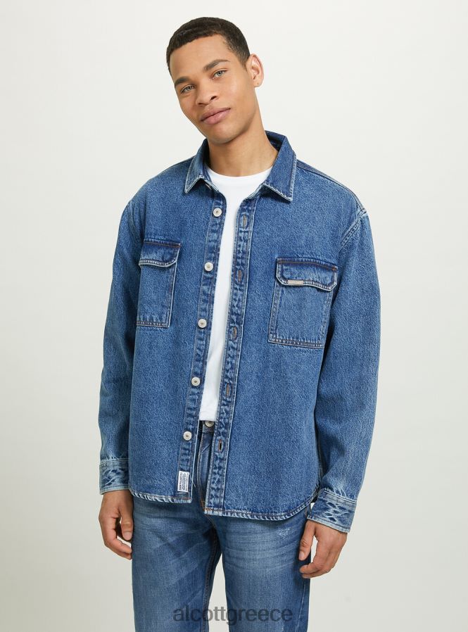 είδη ένδυσης Alcott camicia σε τζιν oversize con tasconi d006 γαλάζιο άνδρες RRJDJ4641 - Image 2