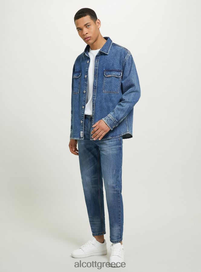 είδη ένδυσης Alcott camicia σε τζιν oversize con tasconi d006 γαλάζιο άνδρες RRJDJ4641 - Image 4