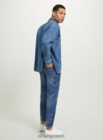 είδη ένδυσης Alcott camicia σε τζιν oversize con tasconi d006 γαλάζιο άνδρες RRJDJ4641 - Image 5