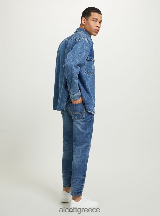 είδη ένδυσης Alcott camicia σε τζιν oversize con tasconi d006 γαλάζιο άνδρες RRJDJ4641 - Image 5
