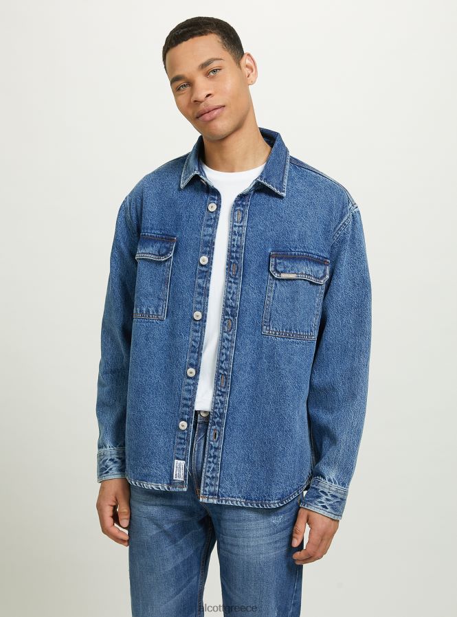 είδη ένδυσης Alcott camicia σε τζιν oversize con tasconi d006 γαλάζιο άνδρες RRJDJ4641 - Image 1