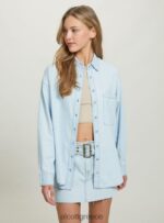 είδη ένδυσης Alcott camicia σε τζιν oversize d007 ανοιχτό γαλάζιο γυναίκες RRJDJ4423 - Image 3