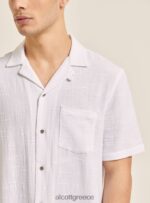 είδη ένδυσης Alcott camicia collo bowling in misto con taschino wh1 υπόλευκο άνδρες RRJDJ41090 - Image 2