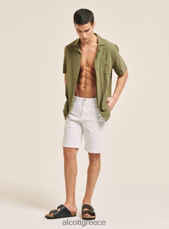είδη ένδυσης Alcott camicia collo bowling in misto con taschino wh1 υπόλευκο άνδρες RRJDJ4820 - Image 3