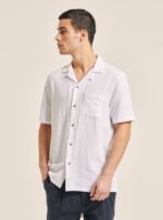 είδη ένδυσης Alcott camicia collo bowling in misto con taschino wh1 υπόλευκο άνδρες RRJDJ41090 - Image 4