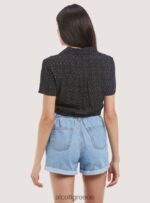είδη ένδυσης Alcott camicia crop con nodo μαύρος γυναίκες RRJDJ4322 - Image 5