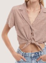 είδη ένδυσης Alcott camicia crop con nodo μαύρος γυναίκες RRJDJ4324 - Image 6