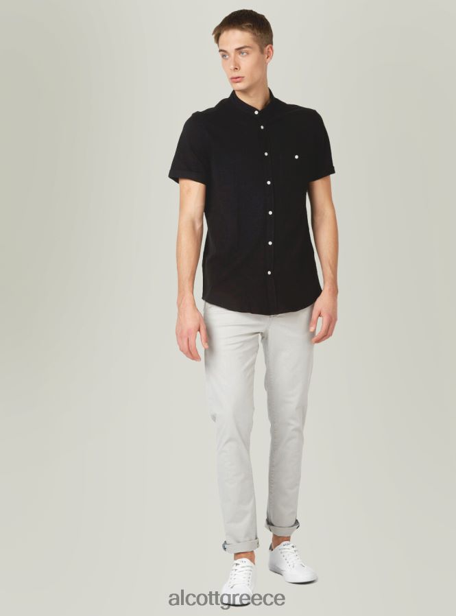 είδη ένδυσης Alcott camicia di piquet con collo coreano μπλε άνδρες RRJDJ4716 - Image 6