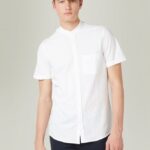 είδη ένδυσης Alcott camicia di piquet con collo coreano μπλε άνδρες RRJDJ4844