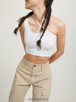 είδη ένδυσης Alcott ασύμμετρο cropped top bk1 μαύρο γυναίκες RRJDJ4249 - Image 2