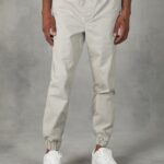 είδη ένδυσης Alcott βαμβακερό παντελόνι jogger με λάστιχο και κορδόνι ky2 kaky μεσαίο άνδρες RRJDJ4979