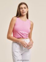 είδη ένδυσης Alcott βασικό cropped top tank με βαμβακερό κόμπο bk1 μαύρο γυναίκες RRJDJ4239 - Image 2