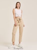 είδη ένδυσης Alcott βασικό cropped top tank με βαμβακερό κόμπο bk1 μαύρο γυναίκες RRJDJ4146 - Image 4