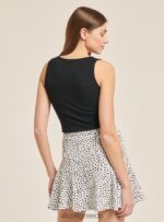 είδη ένδυσης Alcott βασικό cropped top tank με βαμβακερό κόμπο bk1 μαύρο γυναίκες RRJDJ4455 - Image 4