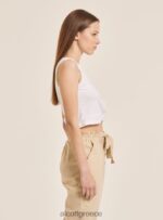 είδη ένδυσης Alcott βασικό cropped top tank με βαμβακερό κόμπο bk1 μαύρο γυναίκες RRJDJ4146 - Image 6
