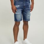 είδη ένδυσης Alcott βερμούδα τζιν slim fit d004 μεσαίο γαλάζιο άνδρες RRJDJ4636
