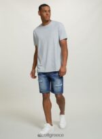 είδη ένδυσης Alcott βερμούδα τζιν slim fit d004 μεσαίο γαλάζιο άνδρες RRJDJ4636 - Image 3
