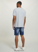 είδη ένδυσης Alcott βερμούδα τζιν slim fit d004 μεσαίο γαλάζιο άνδρες RRJDJ4636 - Image 4
