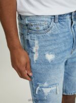 είδη ένδυσης Alcott βερμούδα τζιν slim fit d004 μεσαίο γαλάζιο άνδρες RRJDJ41117 - Image 4