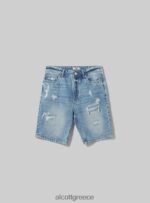 είδη ένδυσης Alcott βερμούδα τζιν slim fit d004 μεσαίο γαλάζιο άνδρες RRJDJ41117 - Image 6