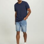 είδη ένδυσης Alcott βερμούδα τζιν slim fit d004 μεσαίο γαλάζιο άνδρες RRJDJ4999