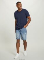 είδη ένδυσης Alcott βερμούδα τζιν slim fit d004 μεσαίο γαλάζιο άνδρες RRJDJ4999