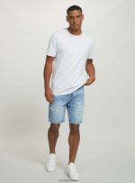 είδη ένδυσης Alcott βερμούδα τζιν slim fit d004 μεσαίο γαλάζιο άνδρες RRJDJ41117