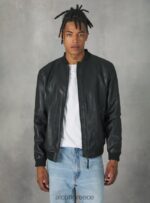 είδη ένδυσης Alcott δερμάτινο bomber jacket bk1 μαύρο άνδρες RRJDJ4749 - Image 3