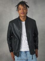 είδη ένδυσης Alcott δερμάτινο bomber jacket bk1 μαύρο άνδρες RRJDJ4749 - Image 4