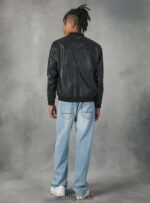 είδη ένδυσης Alcott δερμάτινο bomber jacket bk1 μαύρο άνδρες RRJDJ4749 - Image 5