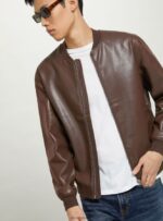 είδη ένδυσης Alcott δερμάτινο bomber jacket bk1 μαύρο άνδρες RRJDJ4787