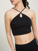είδη ένδυσης Alcott επάνω cropped con scollo incrociato bk1 μαύρο γυναίκες RRJDJ466 - Image 2