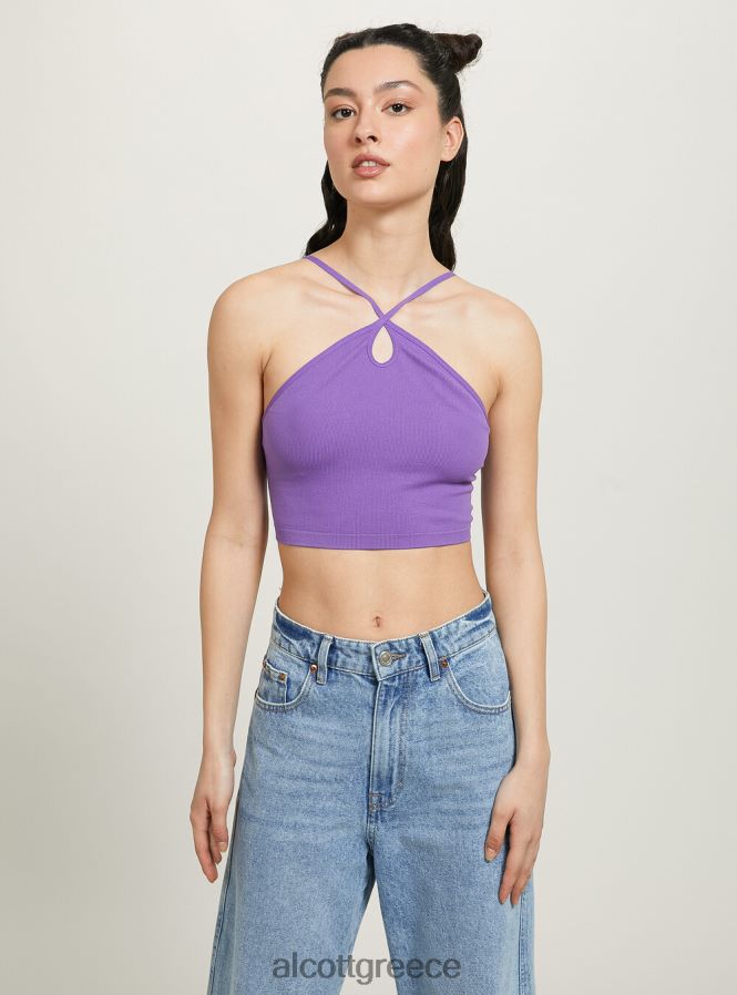 είδη ένδυσης Alcott επάνω cropped con scollo incrociato bk1 μαύρο γυναίκες RRJDJ441 - Image 2