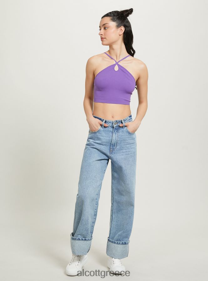είδη ένδυσης Alcott επάνω cropped con scollo incrociato bk1 μαύρο γυναίκες RRJDJ441 - Image 3