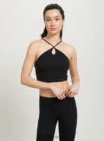 είδη ένδυσης Alcott επάνω cropped con scollo incrociato bk1 μαύρο γυναίκες RRJDJ466 - Image 4